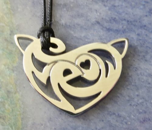 "MEOW" Heart Necklace