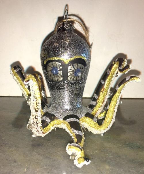 Octopus Ornament - Silver and Gold