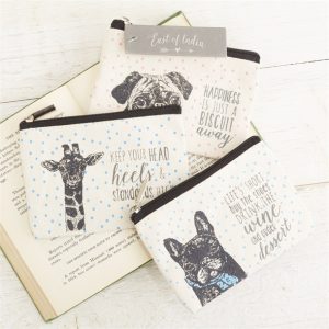 Giraffe, Frenchie, and Pug, Zippered Coin Purses
