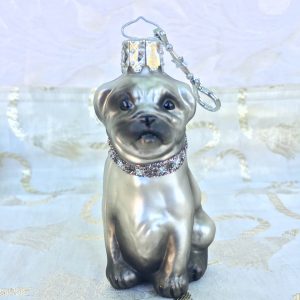 Beautiful Blown Glass Dog Ornament