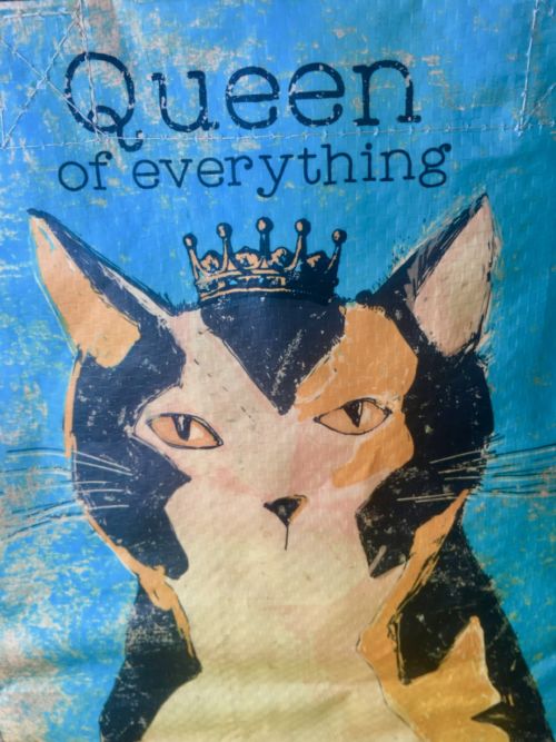 Beautiful Small Cat Tote -- "Queen of Everything" - Image 3