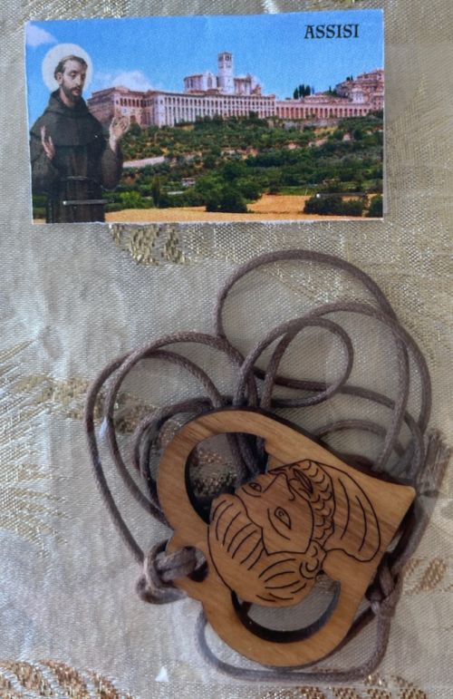 St. Francis of Assisi Wood Necklace. From Assisi, Italy - Image 8