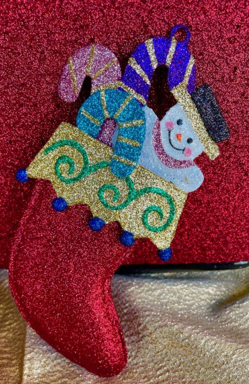 Christmas Stocking Filled with Snowman & Candy Canes-TOTAL BLING - Image 5