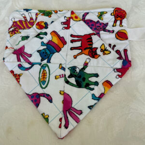 Quilted Pouches - Bright White Cats