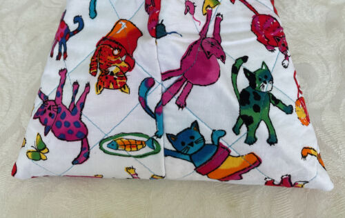 Quilted Pouches - Bright White Cats - Image 4