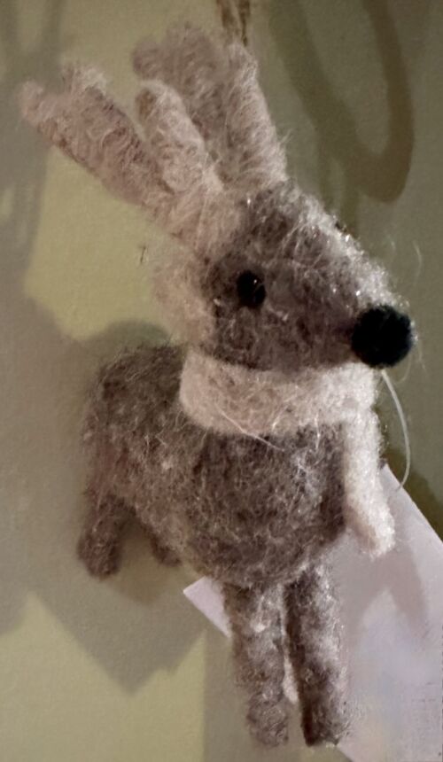 Taupe Reindeer Ornament from Italy - Image 2