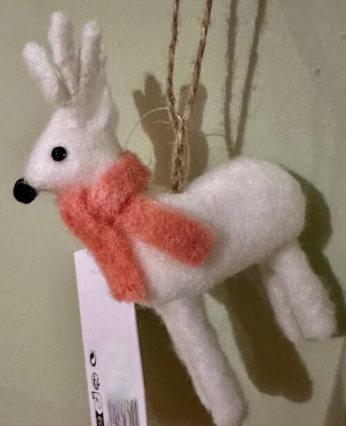 White Reindeer Ornament from Italy - Image 3