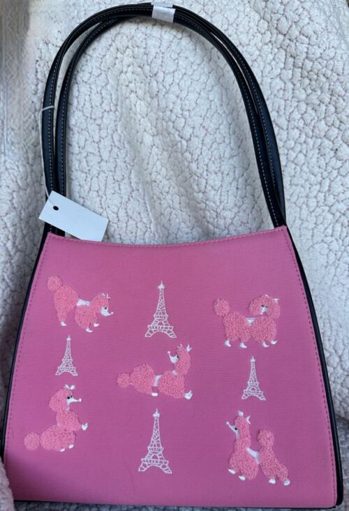 Fab Retro Poodle Purse with Eiffel Towers - Image 2