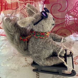 Soft Squirrel on Sled Ornament