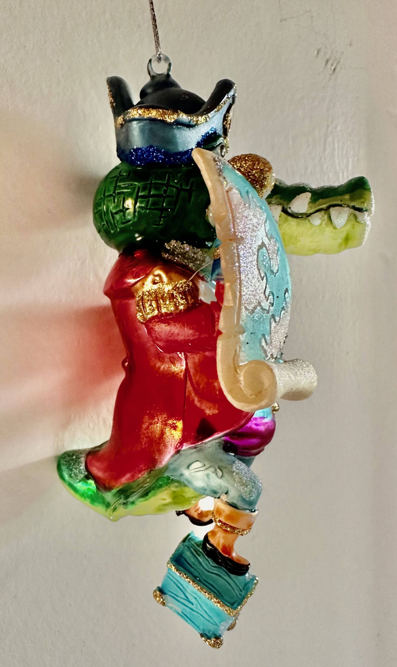 Sparkling Alligator Pirate Ornament Yo Ho Ho - Image 3