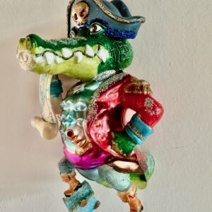 Sparkling Alligator Pirate Ornament Yo Ho Ho
