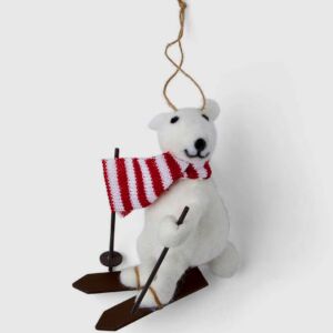 Polar Bear on Skis Ornament