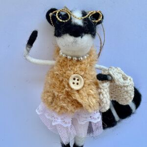 Adorable Skunk Going Shopping Ornament