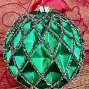 Large Green Glitter Ball Ornament