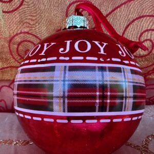 Big Beautiful Vintage Style Red and Plaid Ornament
