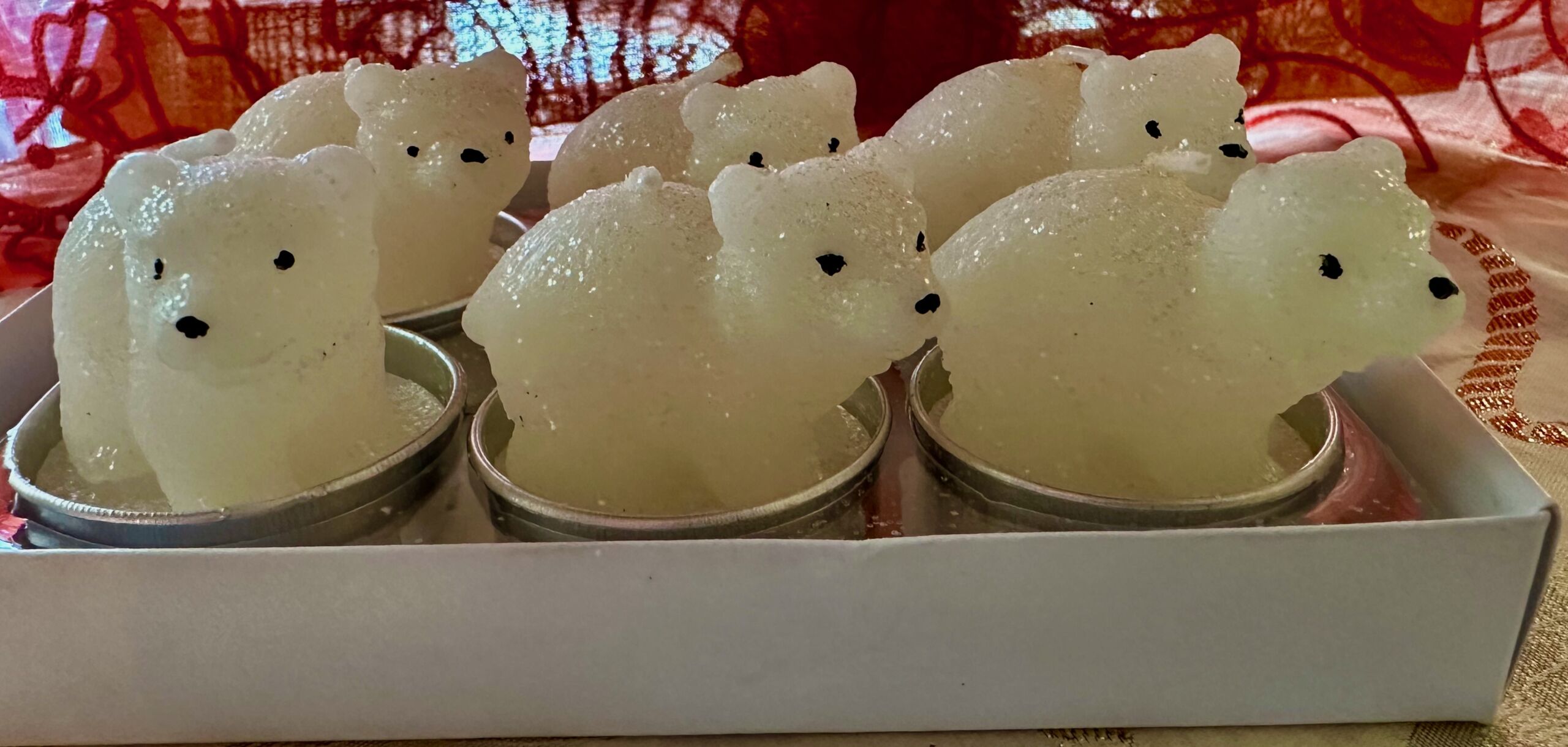 Sparkly Polar Bear Candles from Italy