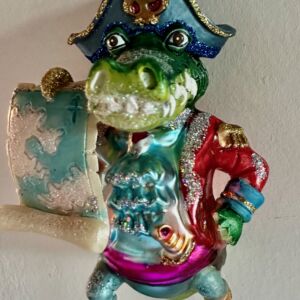 Sparkling Alligator Pirate Ornament Yo Ho Ho