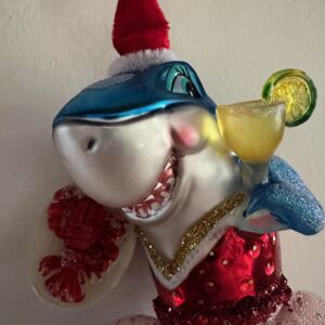 Happy Blingy Shark Ornament